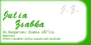 julia zsabka business card